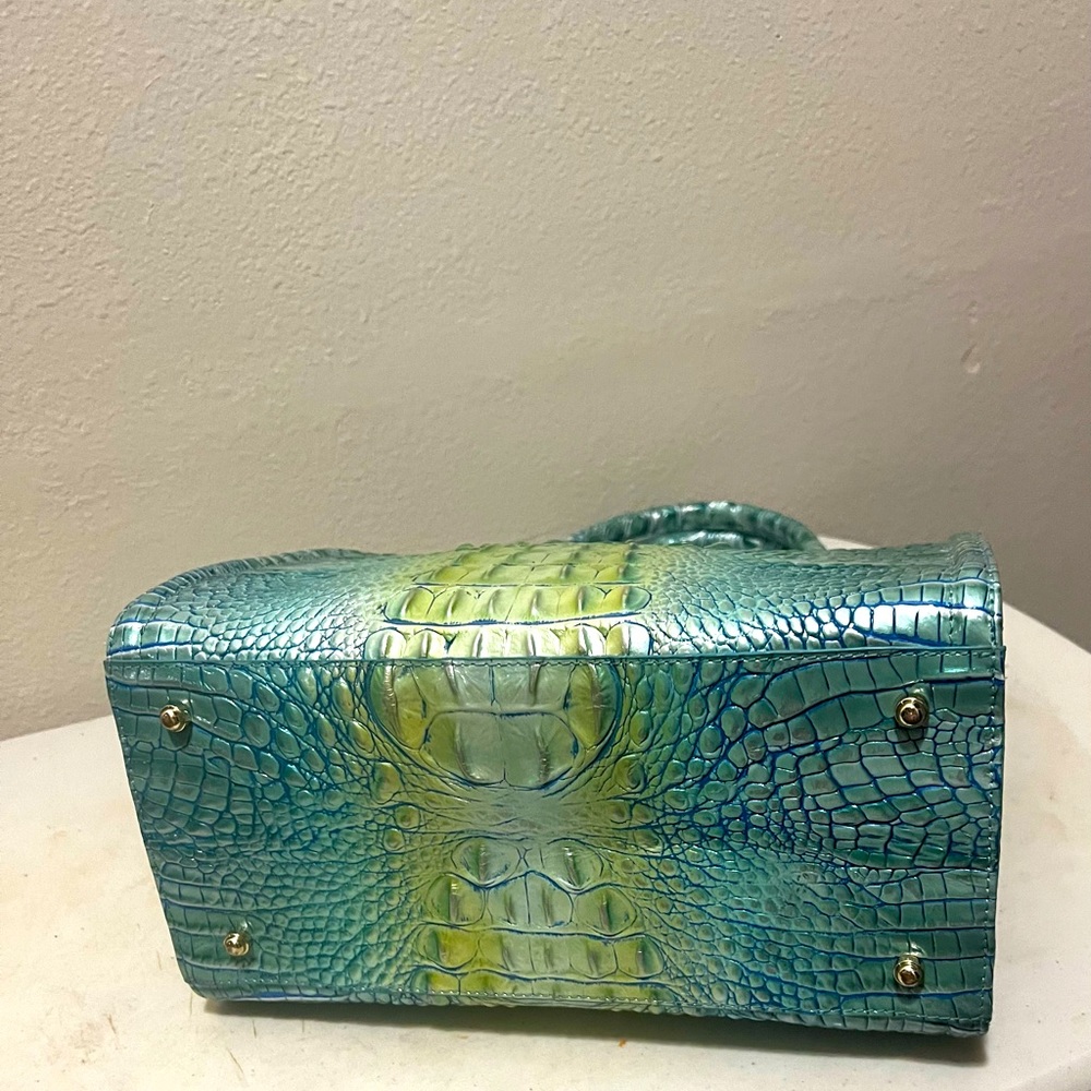 BRAHMIN CAROLINE LEATHER SATCHEL SEA FOAM Ombre Melbourne - Picture 6 of 10